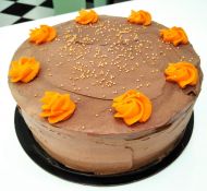Orange Chocolate Cake Double Layer with Chocolate Frosting