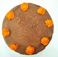 Orange Chocolate Cake Single Layer with Chocolate Frosting